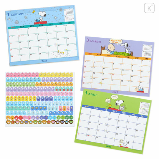 Japan Sanrio Original Sheet Calendar - Snoopy 2024 - 2
