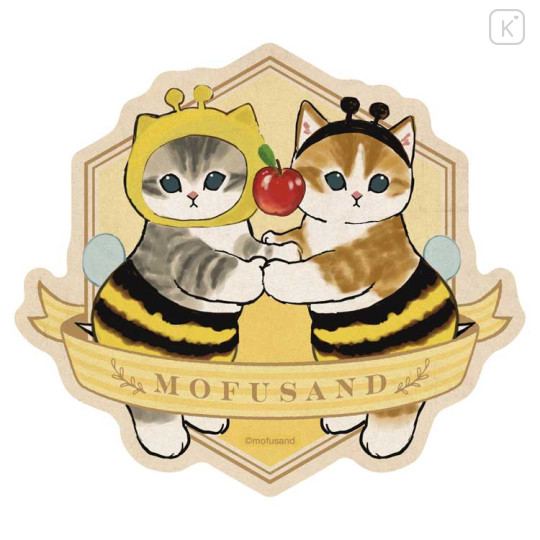 Japan Mofusand Big Sticker - Cat / Bee - 1