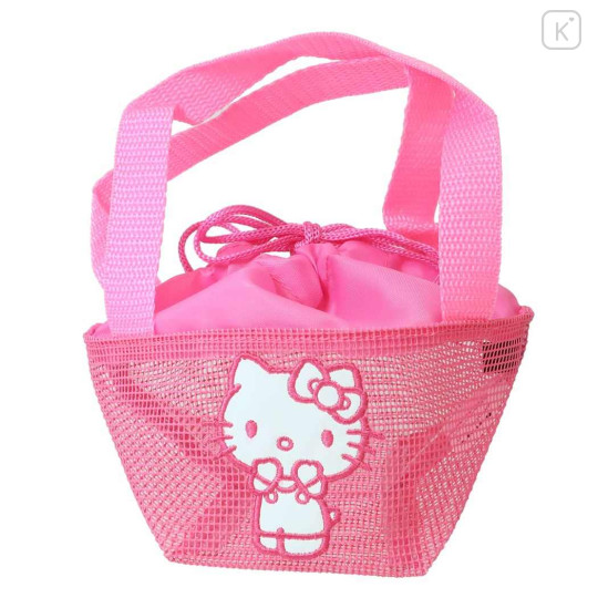 Japan Sanrio Mini Mesh Pouch - Hello Kitty / Pink - 1