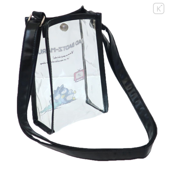 Japan Sanrio Clear Shoulder Pouch - Bad Badtz-maru : Black - 2