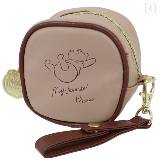 Japan Disney Mini Square Pouch - Pooh : Light Brown - 1