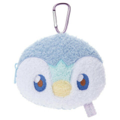 Japan Pokemon Fluffy Pouch & Carabiner - Piplup