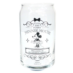 Japan Disney Glass Tumbler - Minnie Mouse / Can Shape