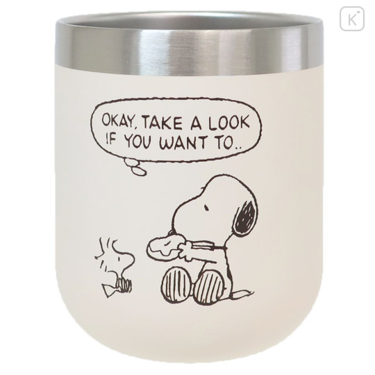 Japan Peanuts Stainless Tumbler - Snoopy / Donut White - 1