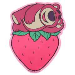 Japan Disney Vinyl Sticker - Lotso Bear / Strawberry