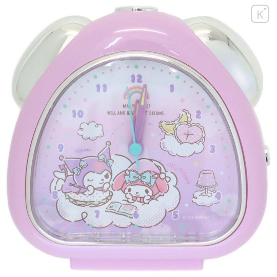 Japan Sanrio Alarm Clock - Kuromi & My Melody / Pink Good Night - 1