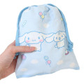 Japan Sanrio Drawstring Bag (S) - Cinnamoroll & Milk / Blue Wink - 2