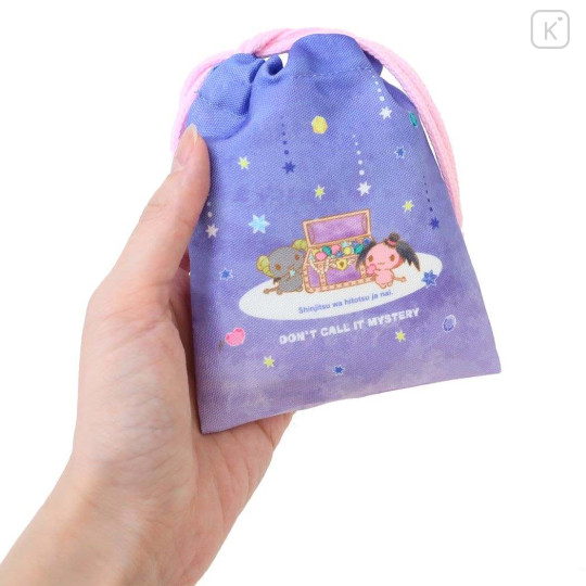 Japan Sanrio Drawstring Bag (S) - Cinnamoroll × Don't Call it Mystery / Purple - 2