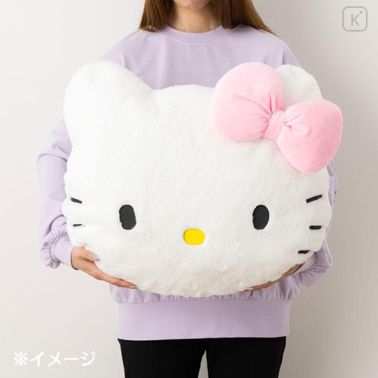 Japan Sanrio Original Face-shaped Cushion (M) - Hello Kitty - 4