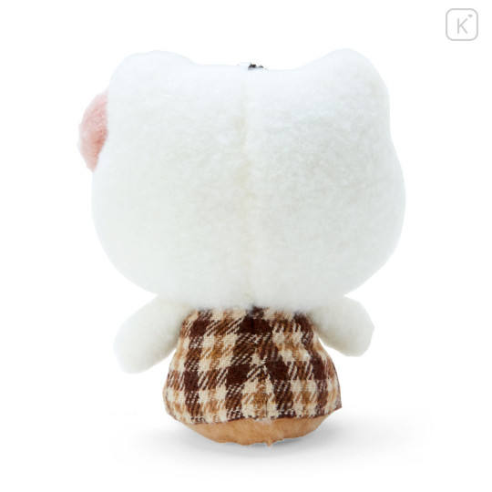 Japan Sanrio Mascot Holder - Hello Kitty : Fluffy Mocha Plaid - 3