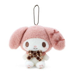 Japan Sanrio Mascot Holder - My Melody / Fluffy Mocha Plaid