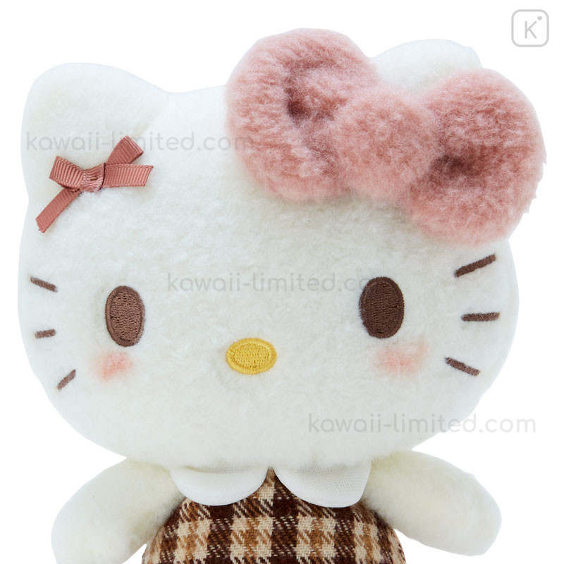 Japan Sanrio Stuffed Toy (S) - Hello Kitty / Fluffy Mocha Plaid