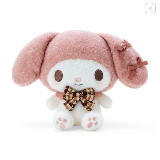 Japan Sanrio Stuffed Toy (S) - My Melody / Fluffy Mocha Plaid - 1
