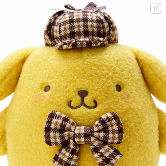 Japan Sanrio Stuffed Toy (M) - Pompompurin / Fluffy Mocha Plaid - 3