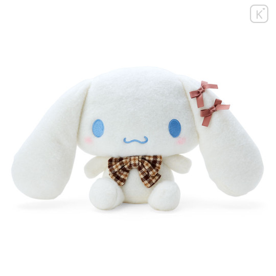 Japan Sanrio Stuffed Toy (M) - Cinnamoroll / Fluffy Mocha Plaid - 1
