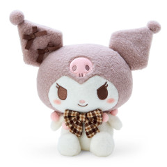 Japan Sanrio Stuffed Toy (M) - Kuromi / Fluffy Mocha Plaid