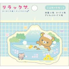 Japan San-X Mini Letter Set - Rilakkuma / Cat Public Bathhouse A