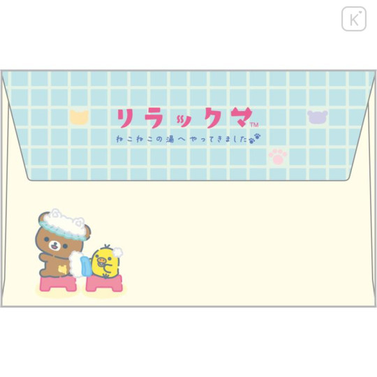 Japan San-X Mini Letter Set - Rilakkuma / Cat Public Bathhouse A - 3