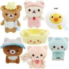 Japan San-X Tenori Plush (SS) 7pcs Set - Rilakkuma : Cat Public Bathhouse