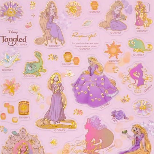 Japan Disney Store Clear Sticker - Rapunzel : Clear Metallic Line - 2