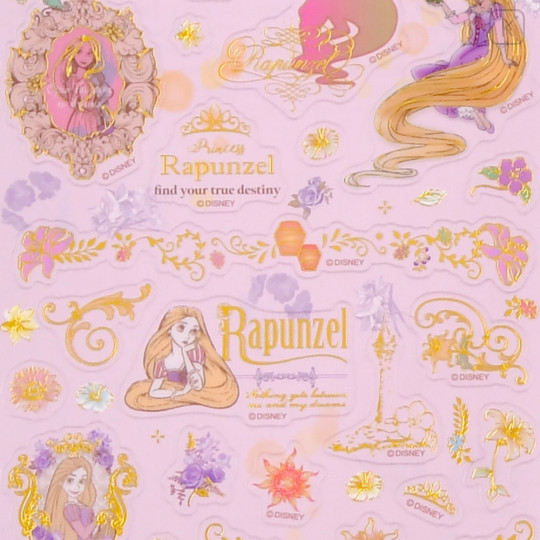 Japan Disney Store Clear Sticker - Rapunzel : Clear Metallic Line - 3
