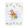 Japan Disney 3 Pockets A5 Clear File - Winnie the Pooh / Piglet White - 1