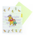 Japan Disney 3 Pockets A5 Clear File - Winnie the Pooh / Piglet White - 3