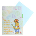 Japan Disney 3 Pockets A5 Clear File - Winnie the Pooh / King - 3