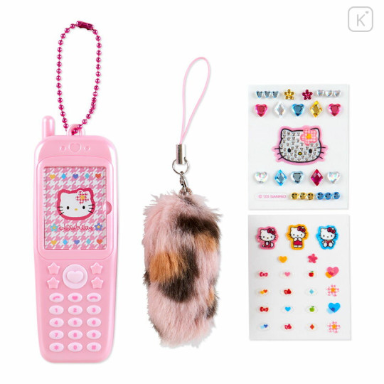 Japan Sanrio Original Flip Phone Photo Holder - Hello Kitty : Houndstooth Flower - 2
