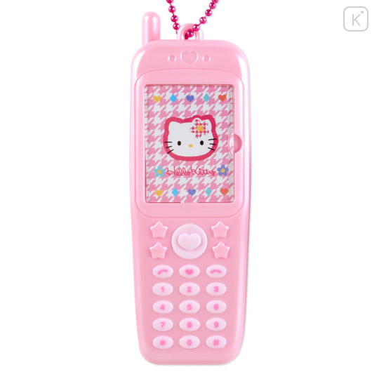 Japan Sanrio Original Flip Phone Photo Holder - Hello Kitty : Houndstooth Flower - 3