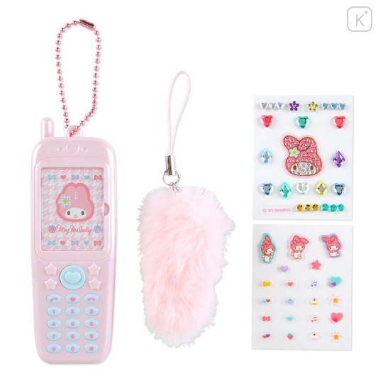 Japan Sanrio Original Flip Phone Photo Holder - My Melody : Houndstooth Flower - 2