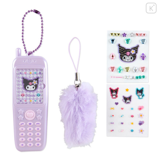 Japan Sanrio Original Flip Phone Photo Holder - Kuromi : Houndstooth Flower - 2