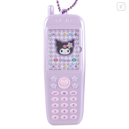 Japan Sanrio Original Flip Phone Photo Holder - Kuromi : Houndstooth Flower - 3