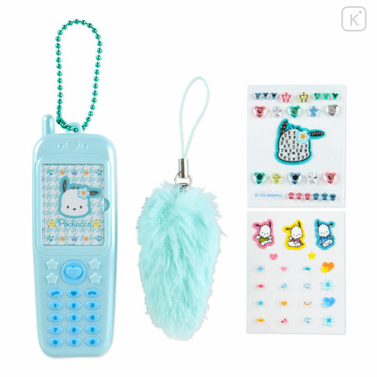 Japan Sanrio Original Flip Phone Photo Holder - Pochacco : Houndstooth Flower - 2