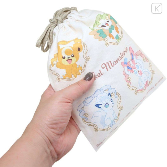 Japan Pokemon Drawstring Bag - Eevee / Pikachu / Gengar / Jigglypuff - 2