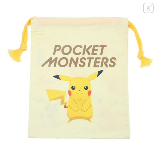 Japan Pokemon Drawstring Bag - Pikachu / Light Yellow - 1