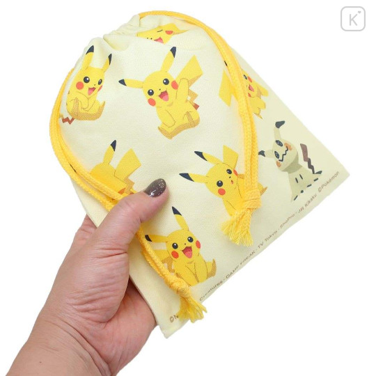 Japan Pokemon Drawstring Bag - Pikachu / Light Yellow - 2