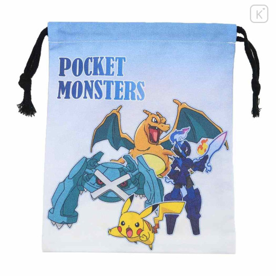Japan Pokemon Drawstring Bag - Pikachu / Blue - 1