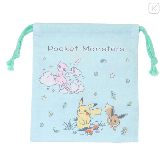 Japan Pokemon Drawstring Bag - Eevee / Pikachu / Mew - 1