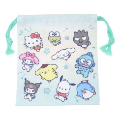 Japan Sanrio Drawstring Pouch - Characters / Mint