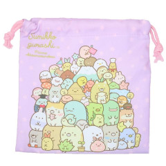 Japan San-X Drawstring Bag - Sumikko Gurashi / Family Pink