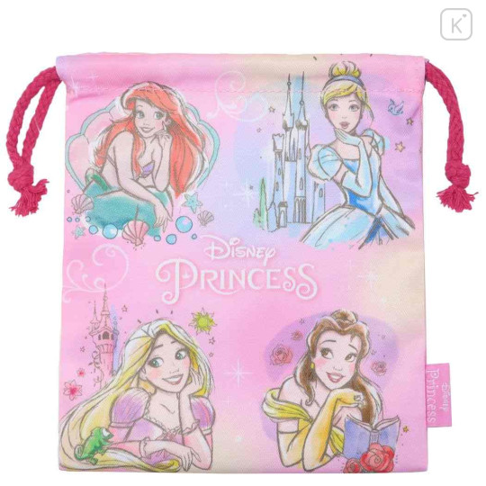 Japan Disney Drawstring Bag - Princess Pink Comic - 1