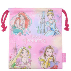 Japan Disney Drawstring Bag - Princess Pink Comic