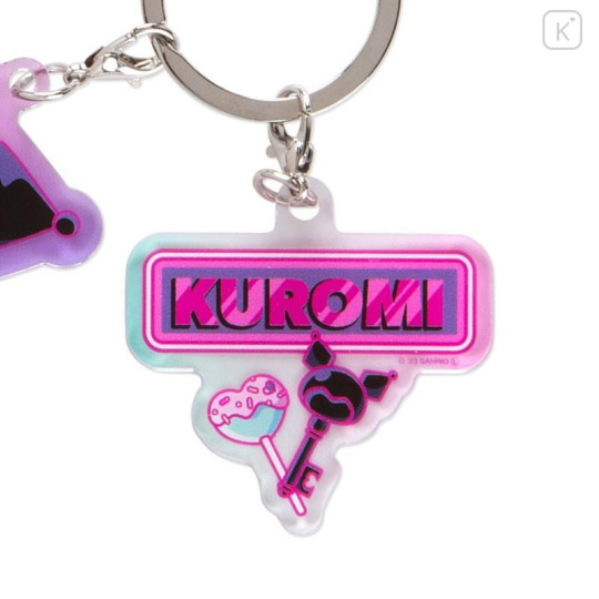 Japan Sanrio Acrylic Keychain - Logo Motif / Kuromi's Pretty Journey - 4