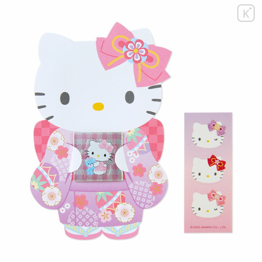 Japan Sanrio Original Gift Envelope 3pcs - Hello Kitty / Kimono - 1