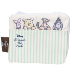 Japan Disney Flat Pouch & Tissue Case - Pooh & Friends / Mint