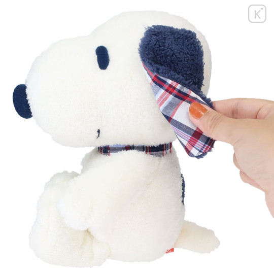Japan Peanuts Plush Toy (M) - Snoopy / Blueberry Check - 3