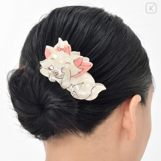 Japan Disney Store Pearl Acrylic Hair Claw Clip - Marie Cat - 1