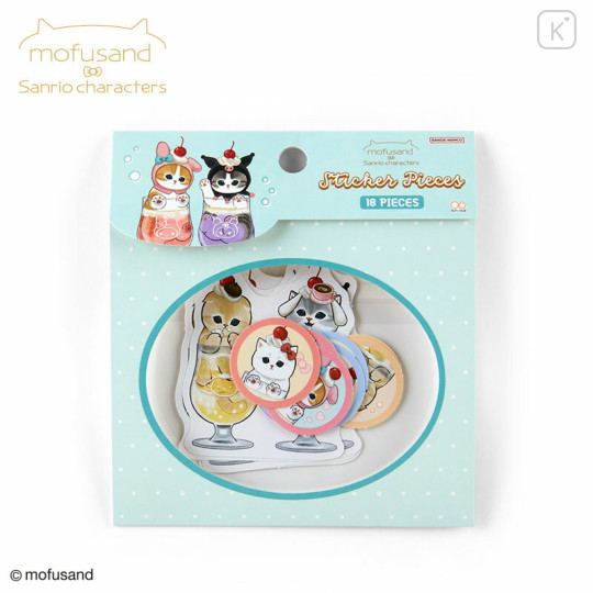Japan Sanrio × Mofusand Sticker Set - Cat / Soda - 1