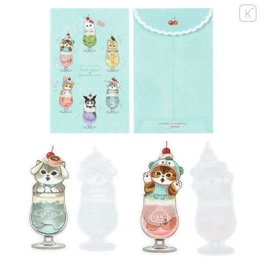 Japan Sanrio × Mofusand Mini Letter Set - Cat / Soda - 2
